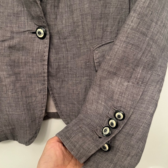 Zara Gray linen blazer summer size small - Picture 5 of 5